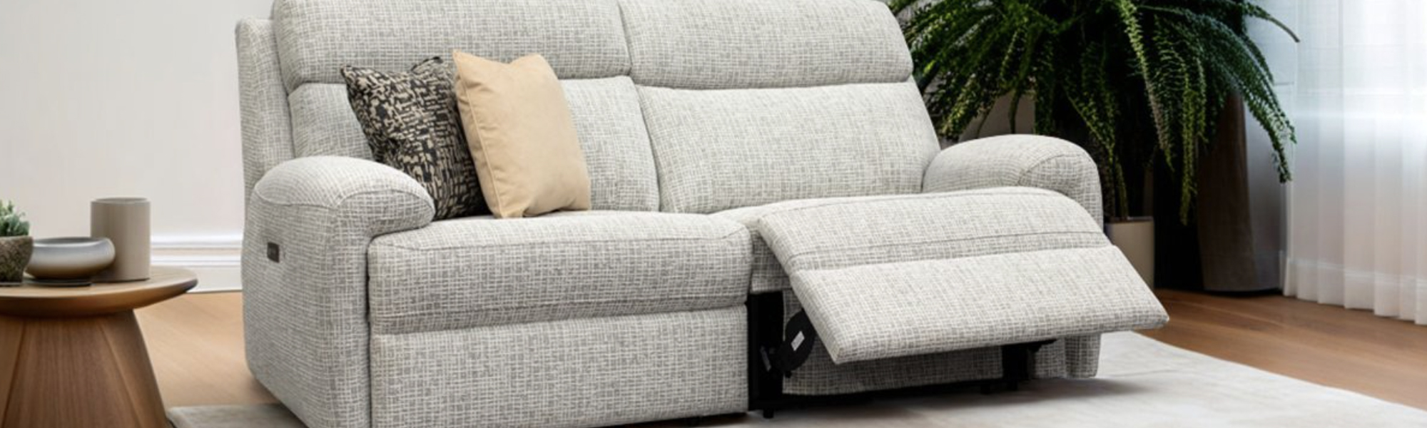 Fabric 3 Seater Manual Recliner Sofas