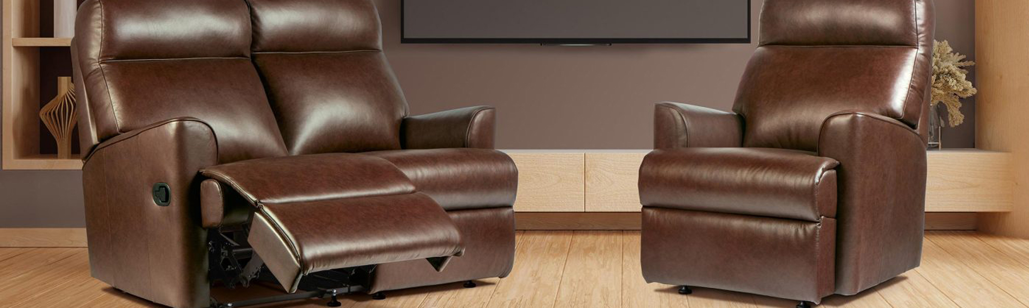 Leather 2 Seater Recliner Sofas