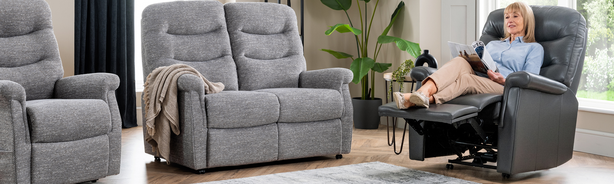 Leather Manual Recliner Armchairs